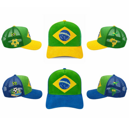 Brazil Flag Suede Trucker Hats
