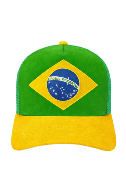 Brazil Flag Suede Trucker Hats