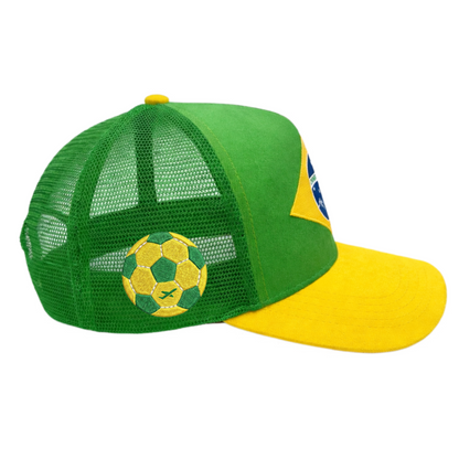 Brazil Flag Suede Trucker Hats