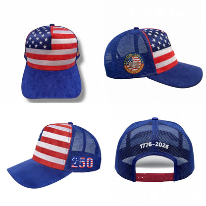 USA 250 Suede Trucker Hat