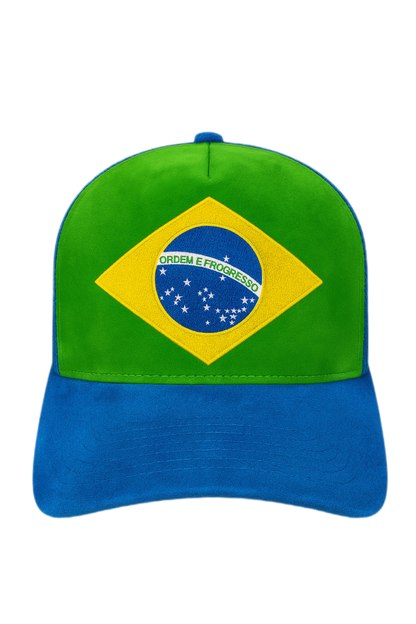Brazil Flag Suede Trucker Hats