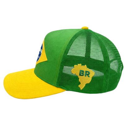 Brazil Flag Suede Trucker Hats