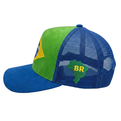 Brazil Flag Suede Trucker Hats